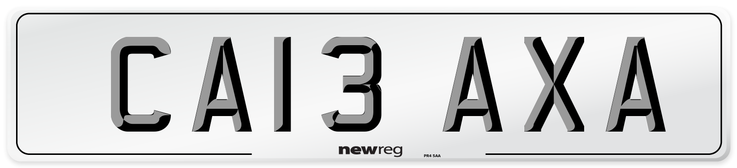 CA13 AXA Number Plate from New Reg